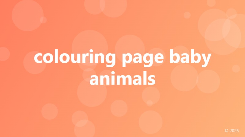 colouring page baby animals