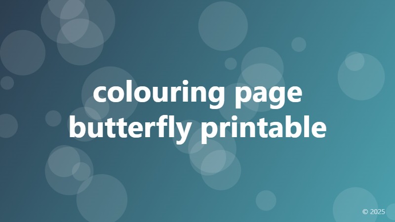 colouring page butterfly printable