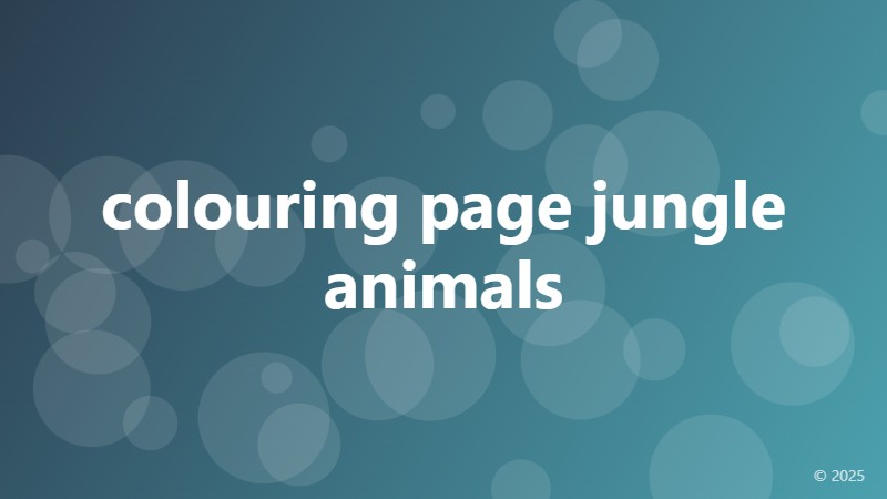 colouring page jungle animals