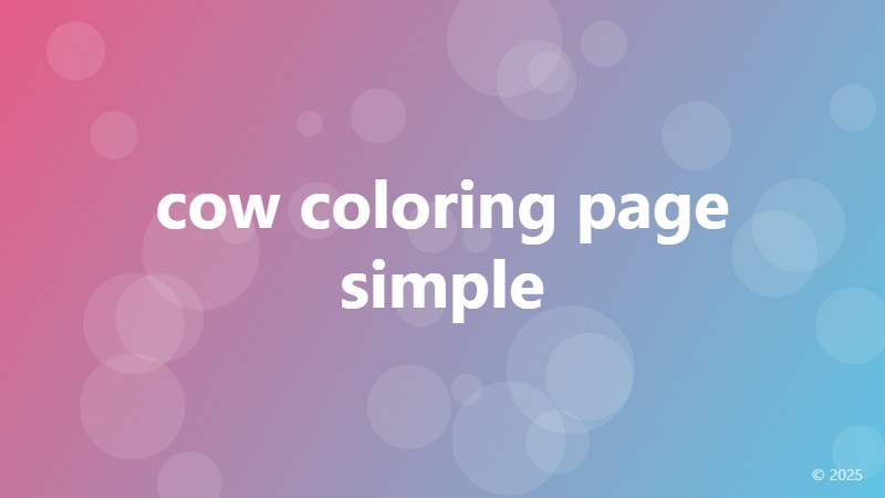 cow coloring page simple