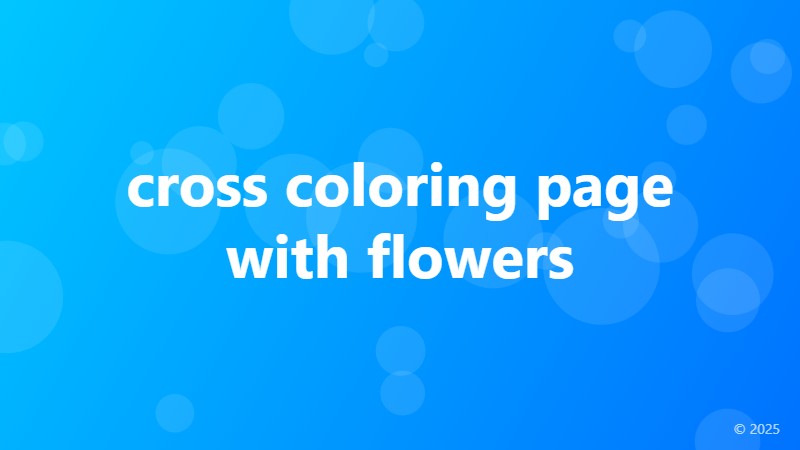 cross coloring page with flowers