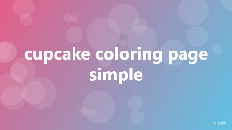 cupcake coloring page simple