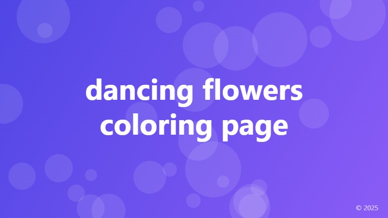 dancing flowers coloring page