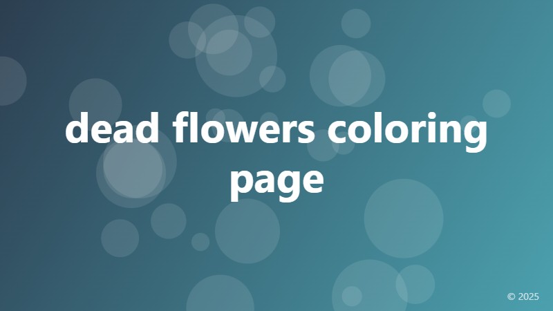 dead flowers coloring page