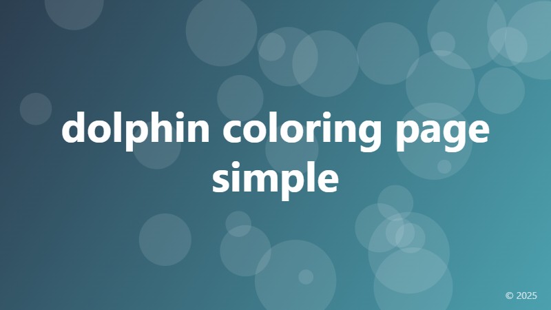 dolphin coloring page simple