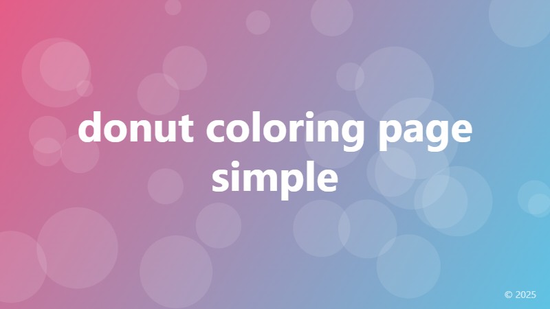 donut coloring page simple