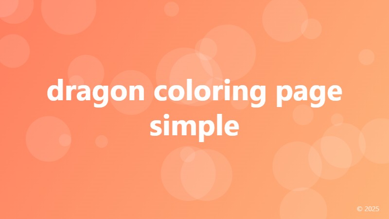 dragon coloring page simple
