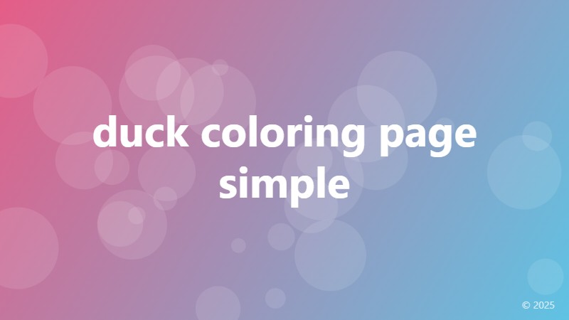 duck coloring page simple
