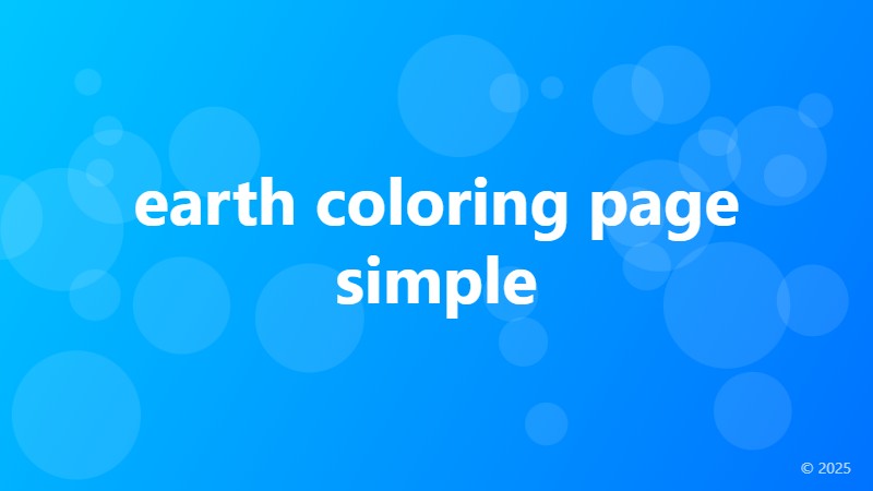 earth coloring page simple