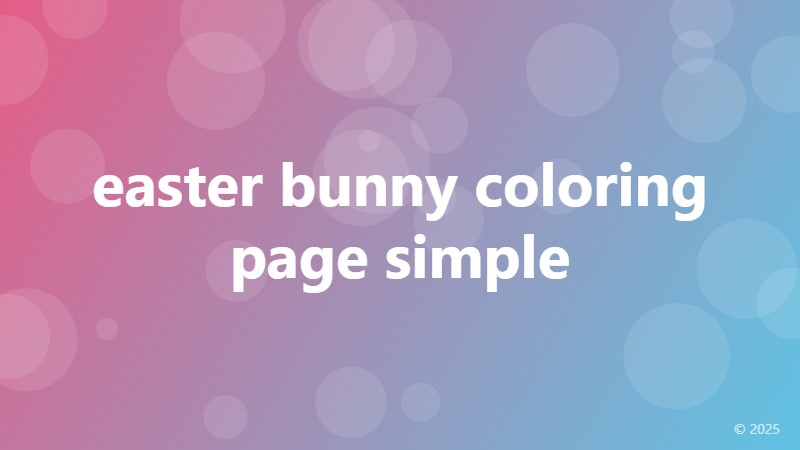 easter bunny coloring page simple