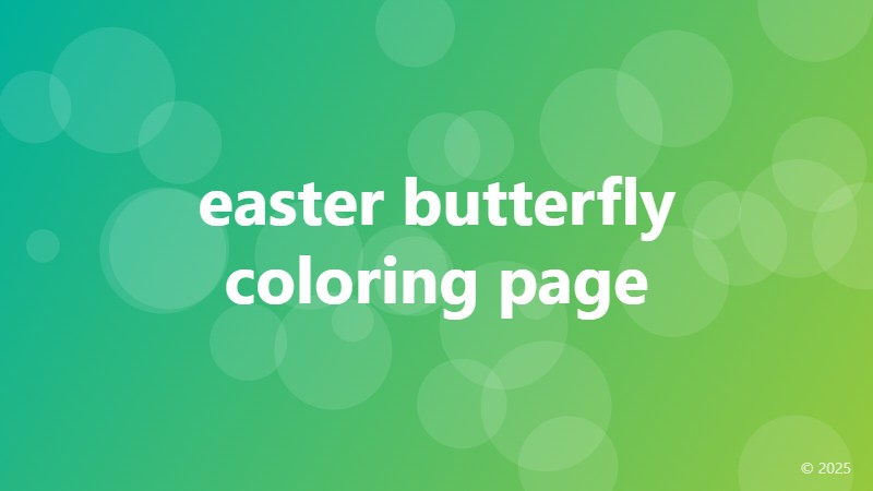 easter butterfly coloring page