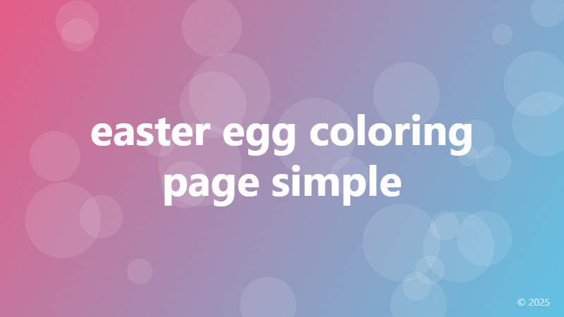 easter egg coloring page simple