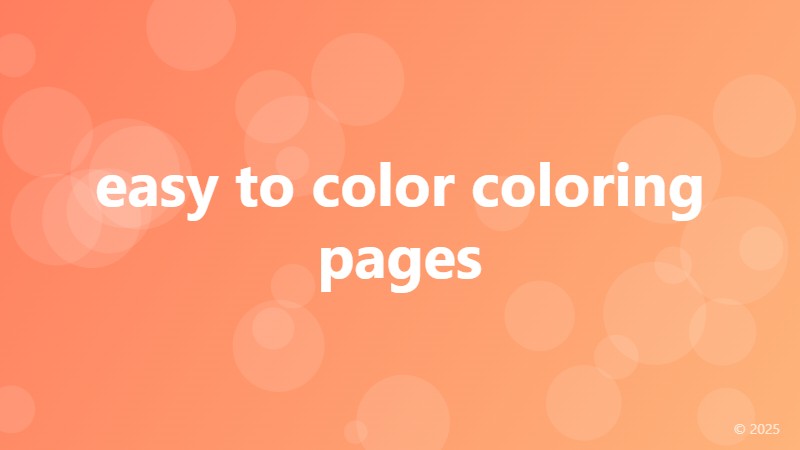 easy to color coloring pages