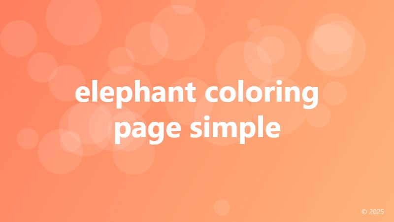 elephant coloring page simple