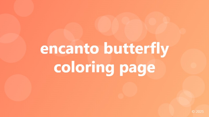 encanto butterfly coloring page