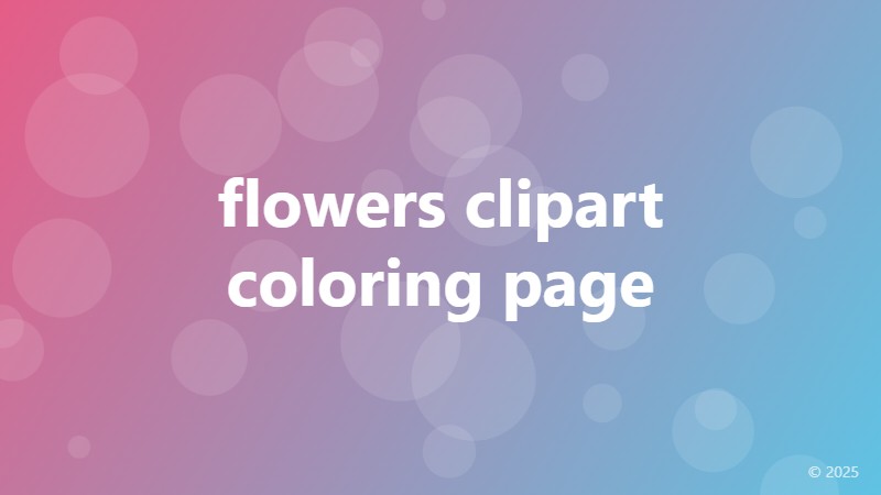 flowers clipart coloring page