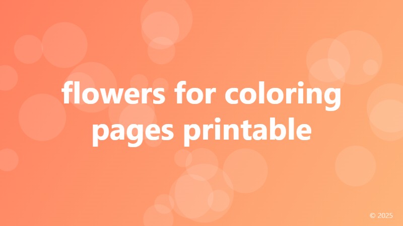 flowers for coloring pages printable