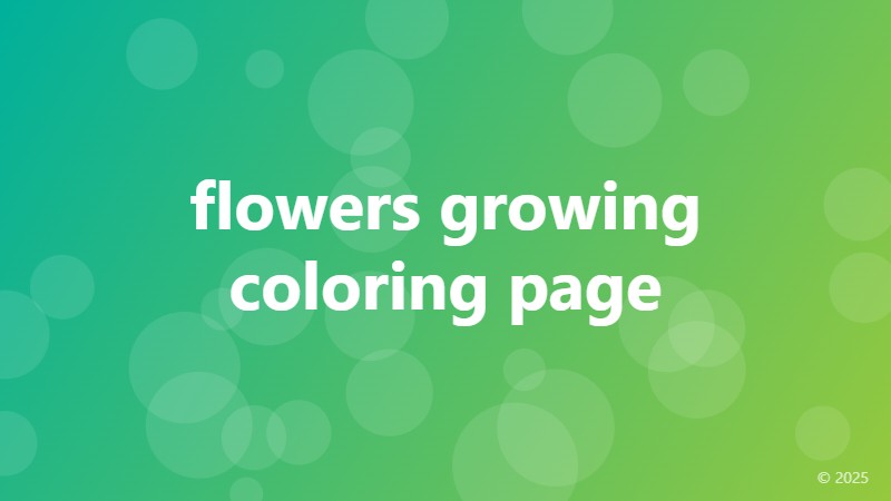 flowers growing coloring page