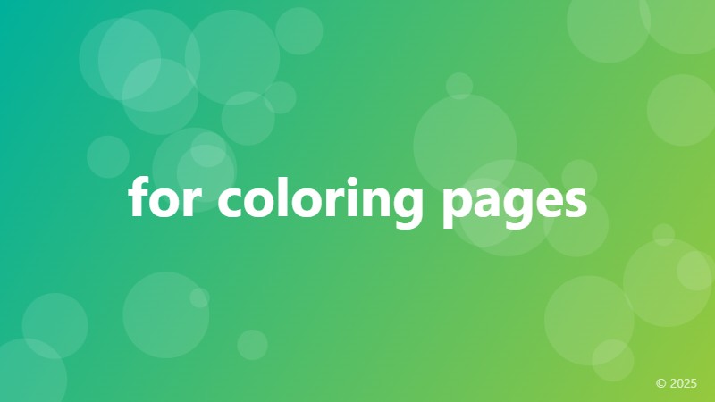 for coloring pages