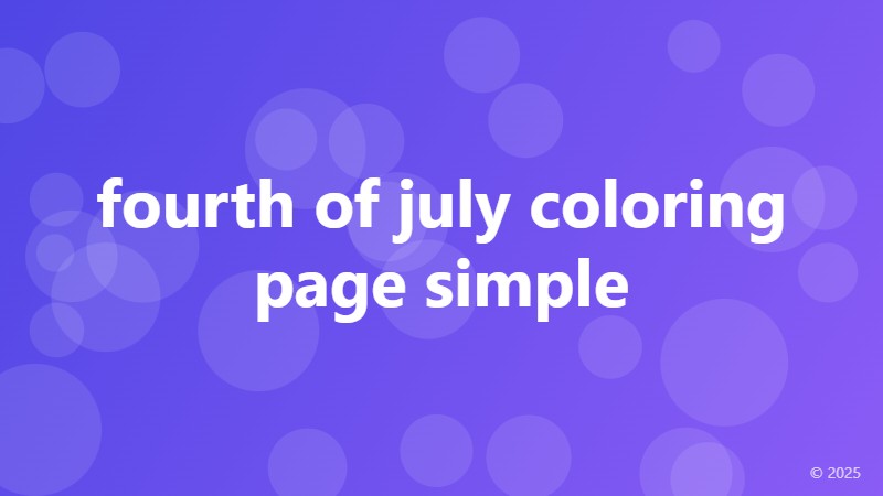 fourth of july coloring page simple