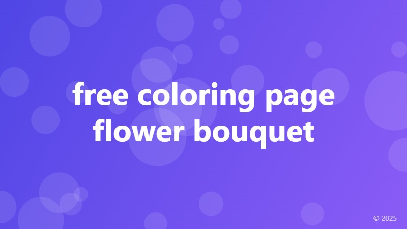 free coloring page flower bouquet