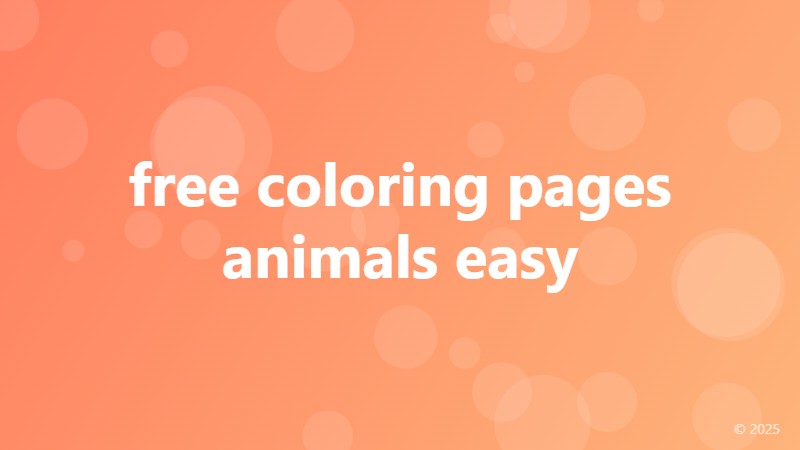 free coloring pages animals easy