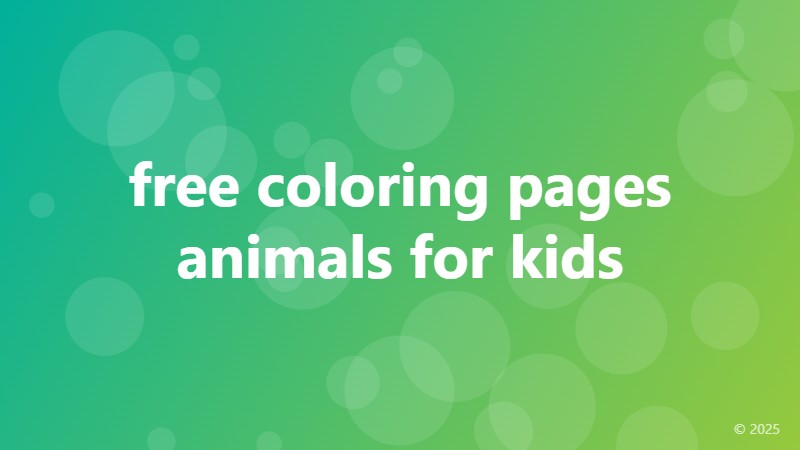 free coloring pages animals for kids