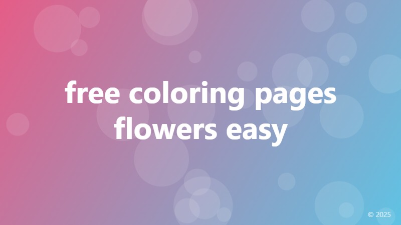 free coloring pages flowers easy