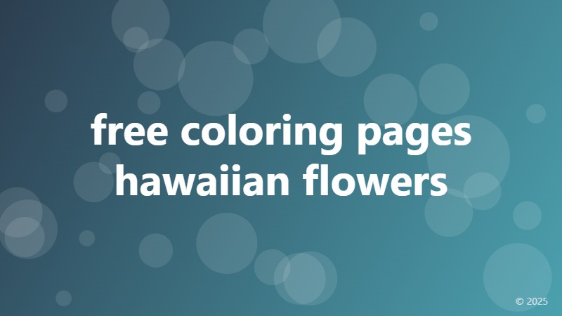 free coloring pages hawaiian flowers