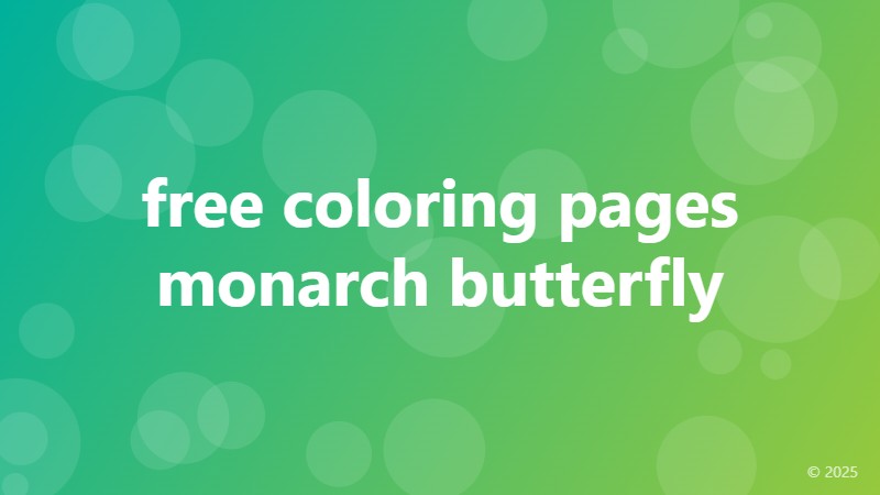 free coloring pages monarch butterfly