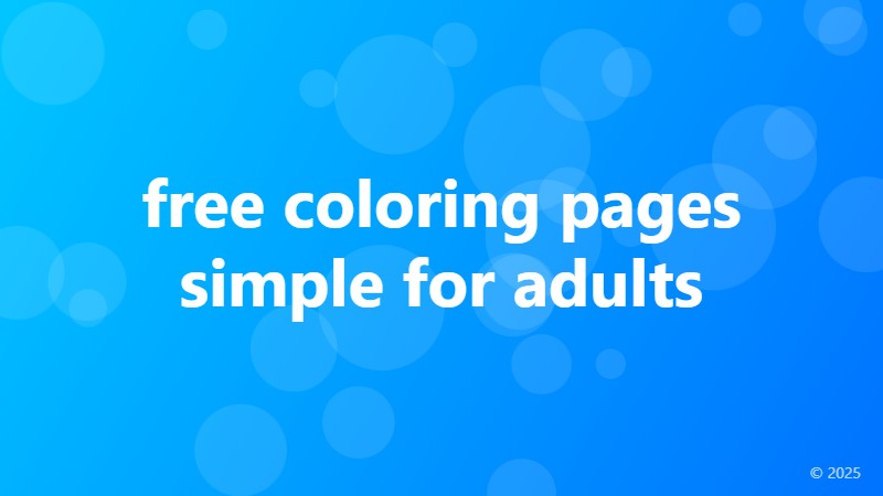 free coloring pages simple for adults