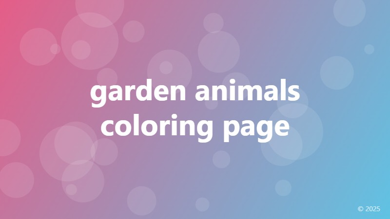 garden animals coloring page