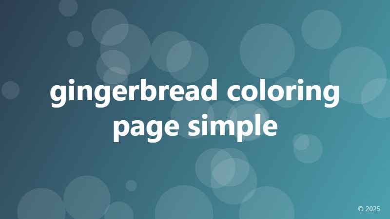 gingerbread coloring page simple
