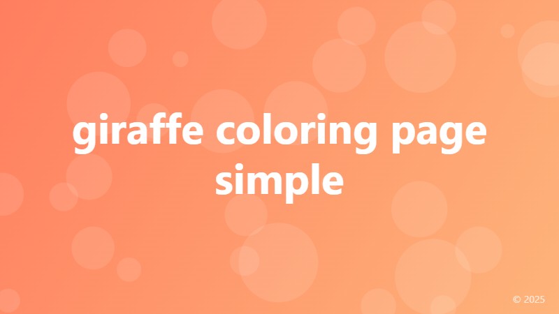 giraffe coloring page simple