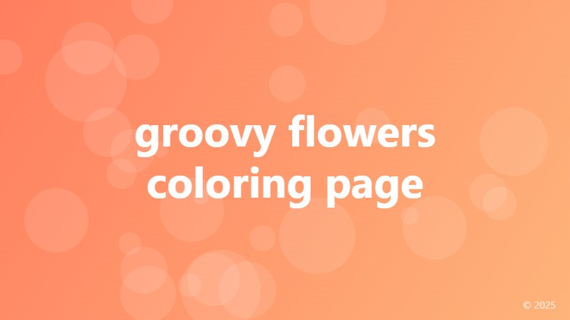 groovy flowers coloring page