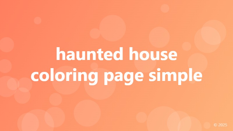 haunted house coloring page simple