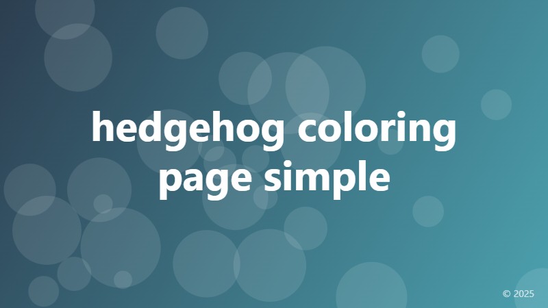 hedgehog coloring page simple