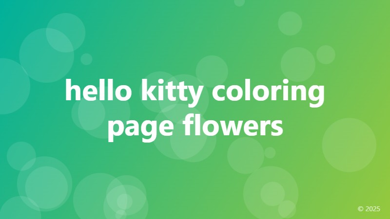 hello kitty coloring page flowers