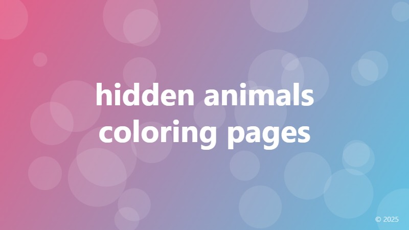 hidden animals coloring pages
