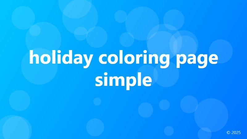 holiday coloring page simple