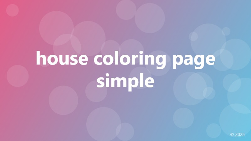 house coloring page simple