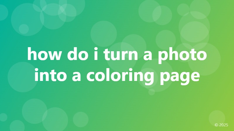 how do i turn a photo into a coloring page