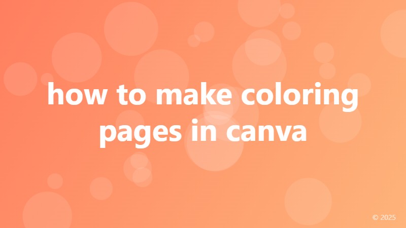 how to make coloring pages in canva