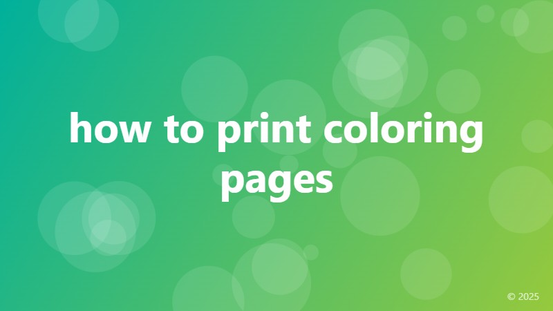 how to print coloring pages