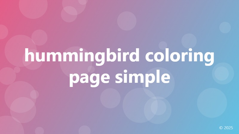 hummingbird coloring page simple