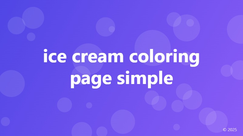 ice cream coloring page simple