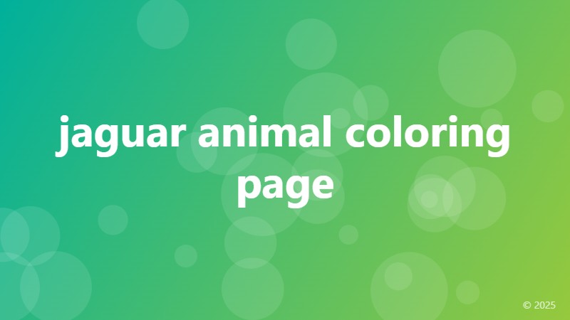 jaguar animal coloring page