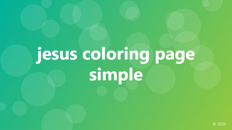 jesus coloring page simple