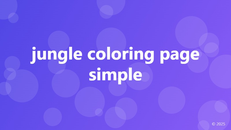 jungle coloring page simple