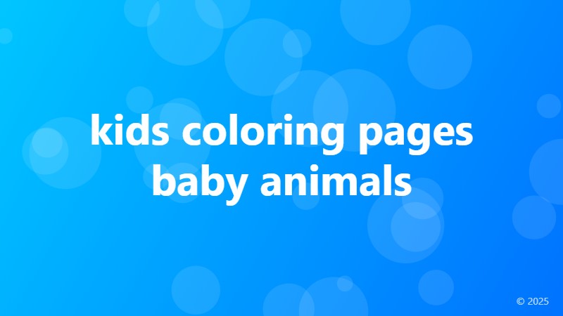 kids coloring pages baby animals